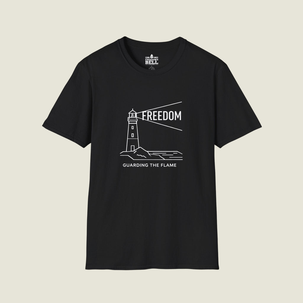 Freedom Guarding the Flame – Lighthouse Patriot T-Shirt