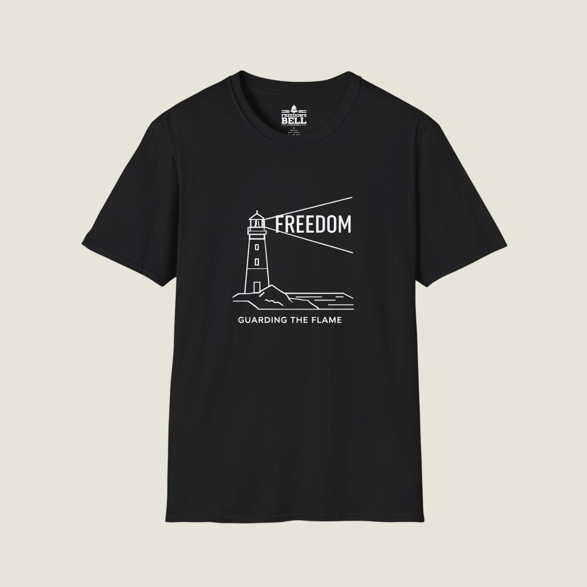 Freedom Guarding the Flame – Lighthouse Patriot T-Shirt