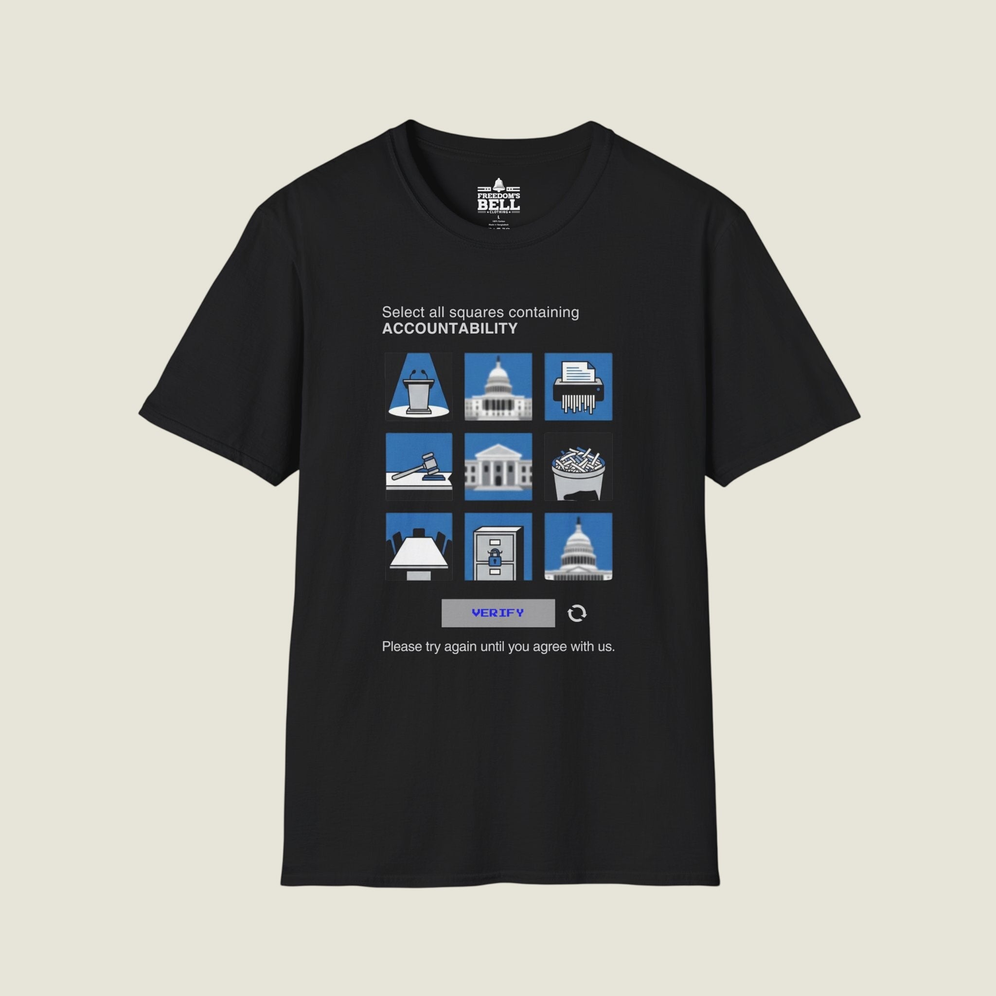 Select All Squares With Accountability - CAPTCHA Political T-Shirt