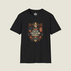 Faith Freedom Family Eagle Crest T-Shirt - Premium Badge