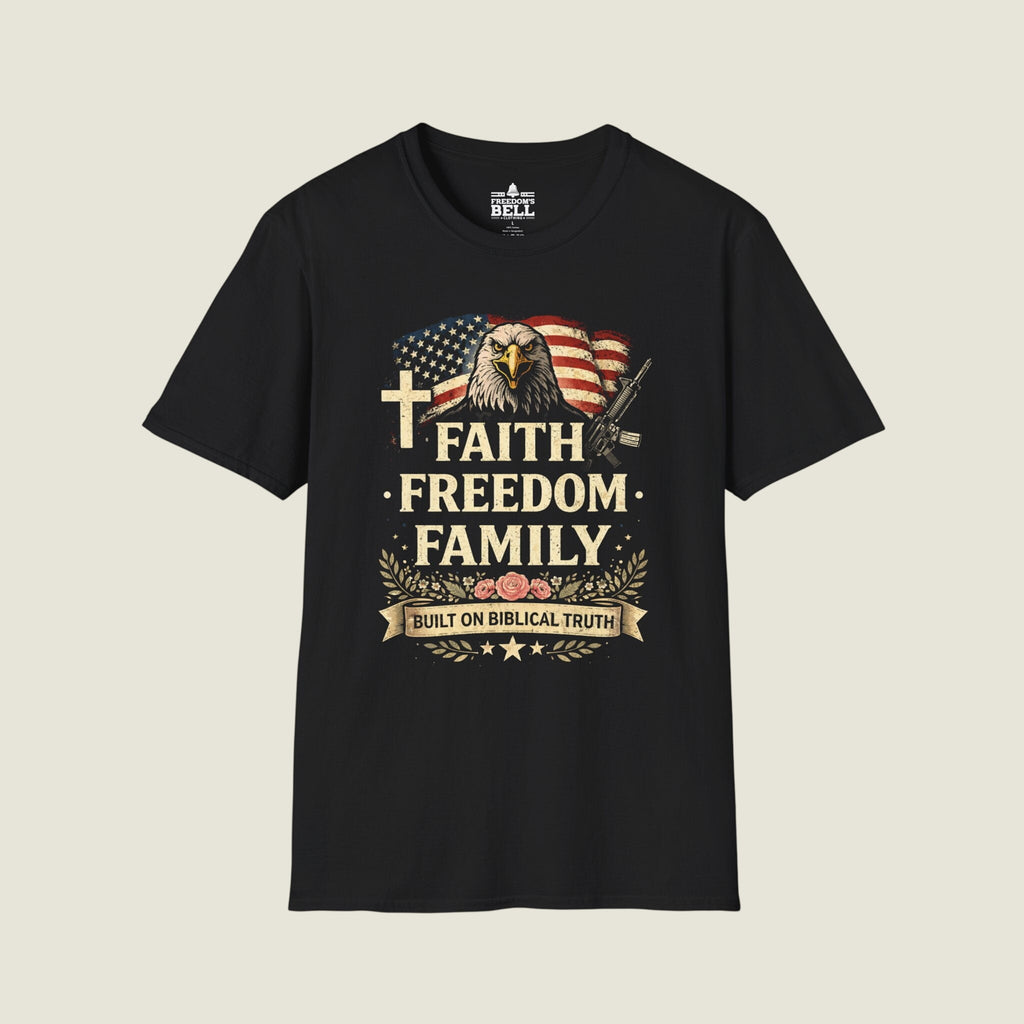 Faith Freedom Family Biblical Truth T-Shirt - Eagle Design