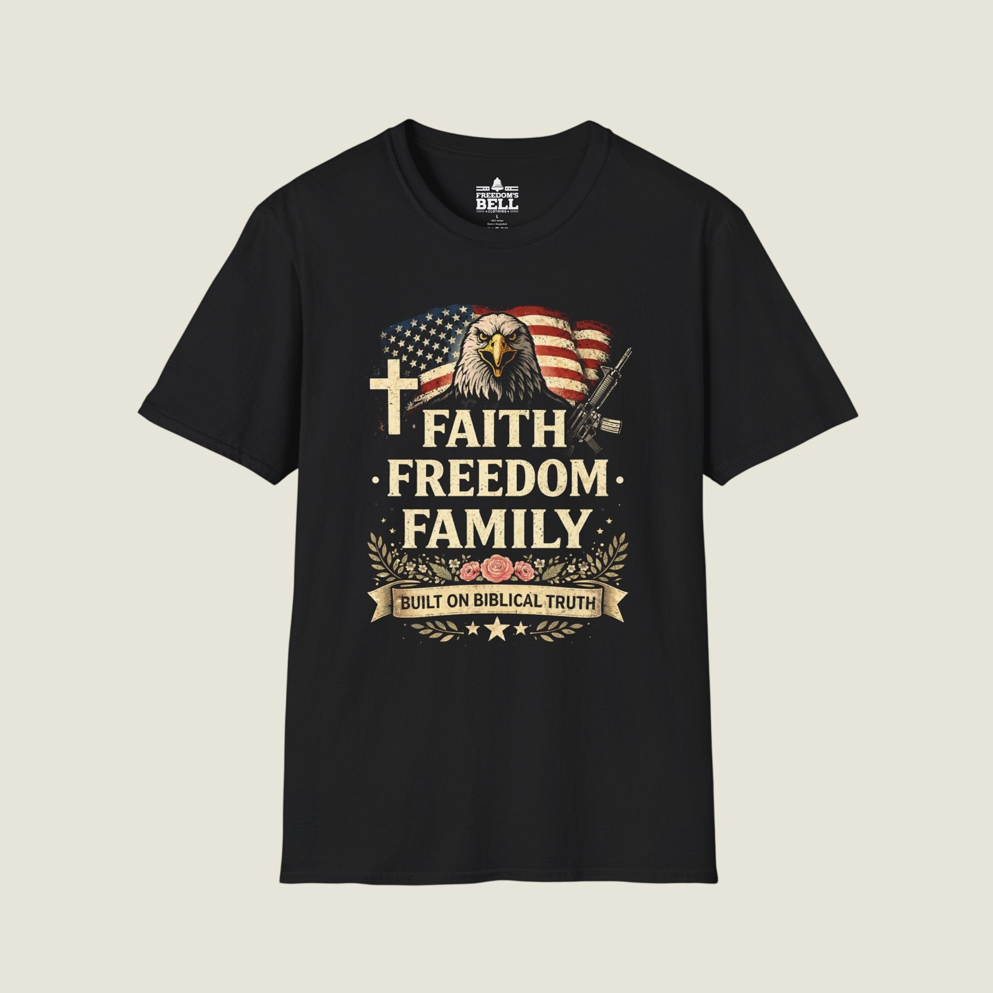 Faith Freedom Family Biblical Truth T-Shirt - Eagle Design