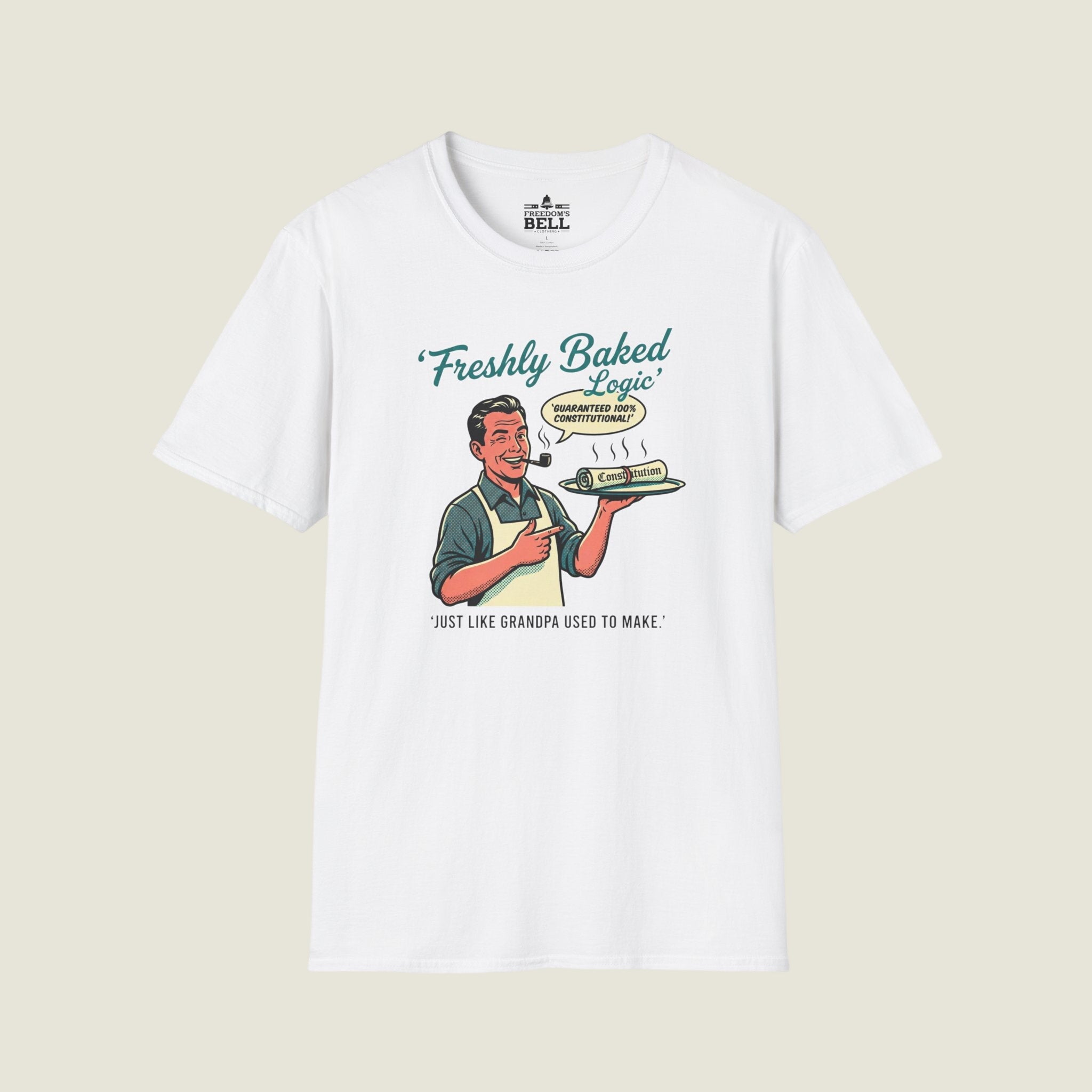 Freshly Baked Logic 100% Constitutional - Retro Baker Humor T-Shirt