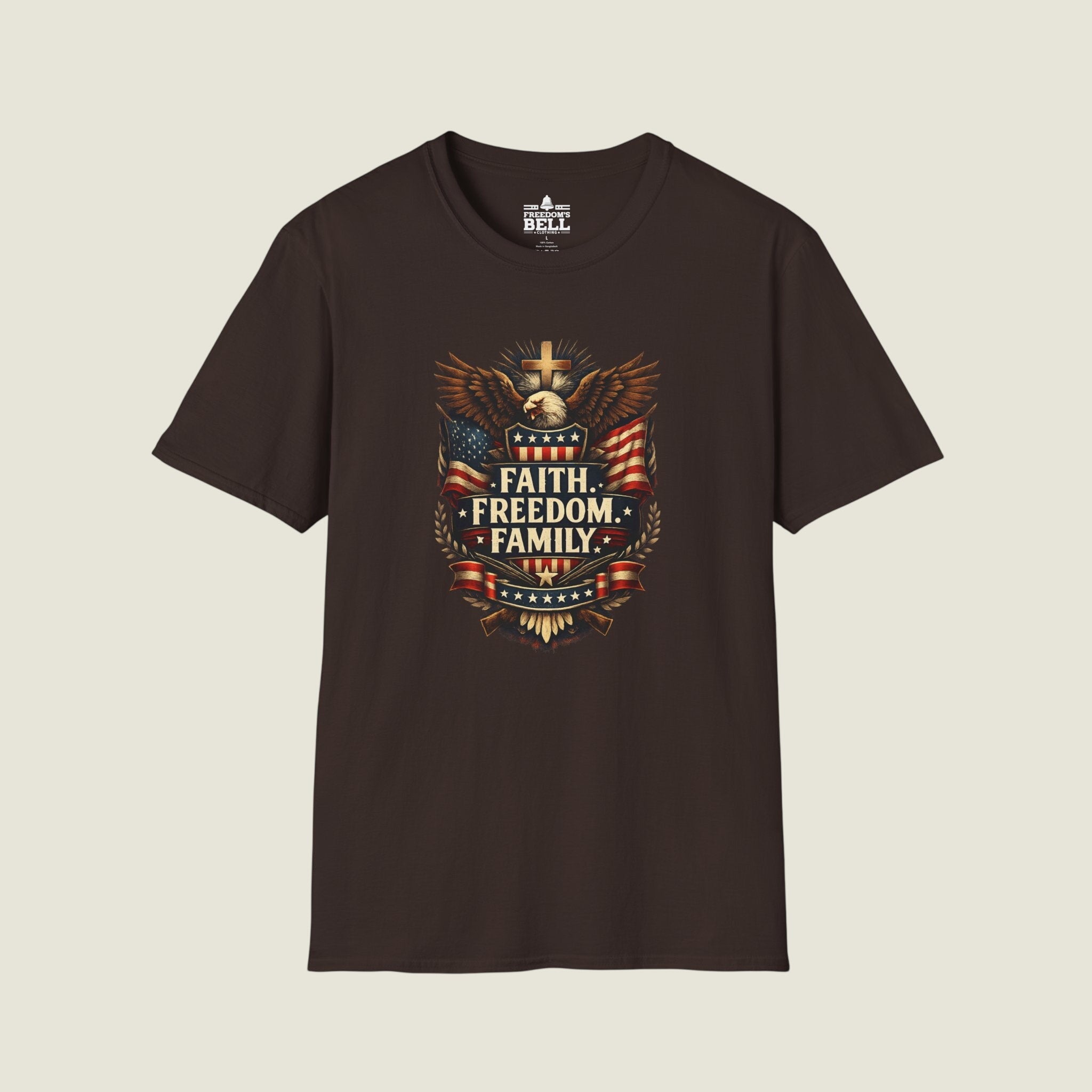 Faith Freedom Family Eagle Crest T-Shirt - Premium Badge