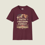 Faith Freedom Family Biblical Truth T-Shirt - Eagle Design