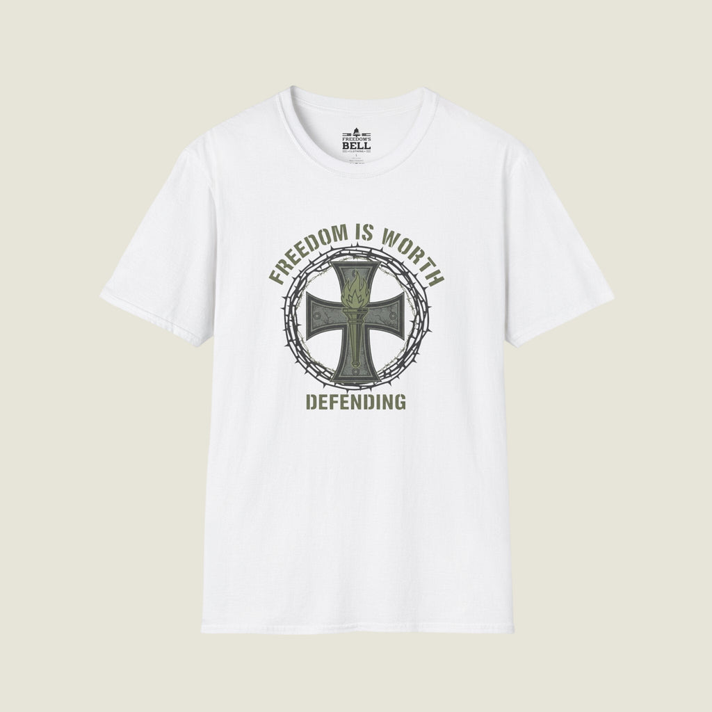 Freedom Is Worth Defending – Warrior Cross Patriotic T-Shirt