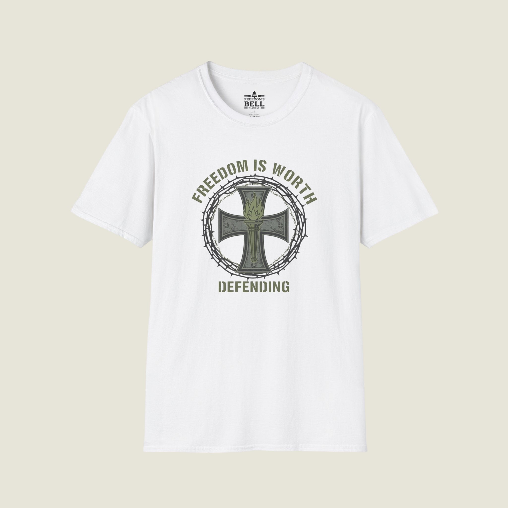 Freedom Is Worth Defending – Warrior Cross Patriotic T-Shirt