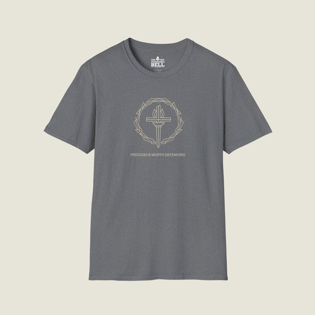 Freedom Is Worth Defending – Gold Cross Dark Patriot T-Shirt