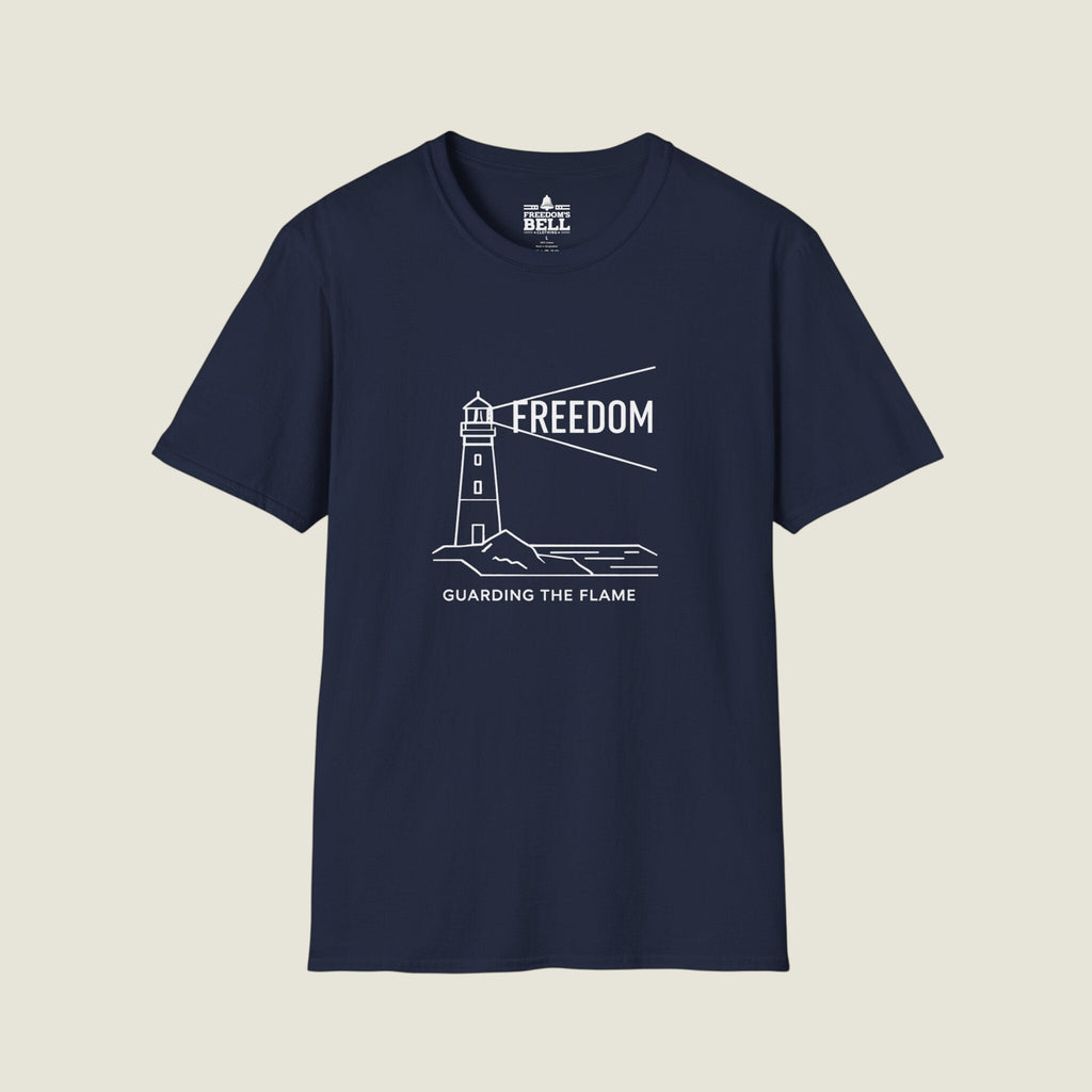 Freedom Guarding the Flame – Lighthouse Patriot T-Shirt