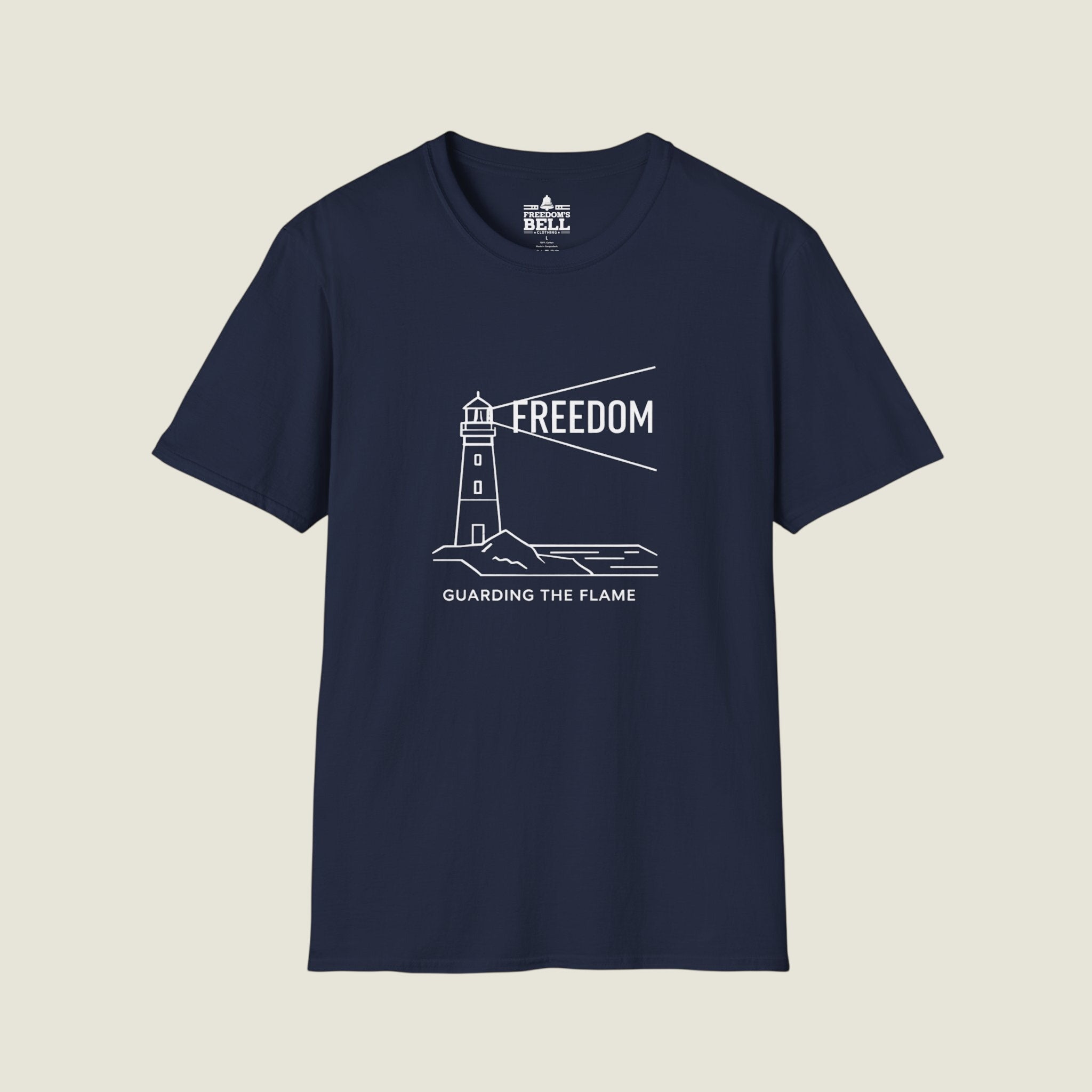 Freedom Guarding the Flame – Lighthouse Patriot T-Shirt
