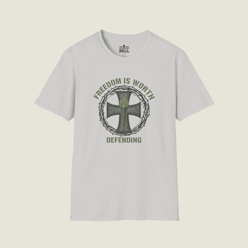 Freedom Is Worth Defending – Warrior Cross Patriotic T-Shirt