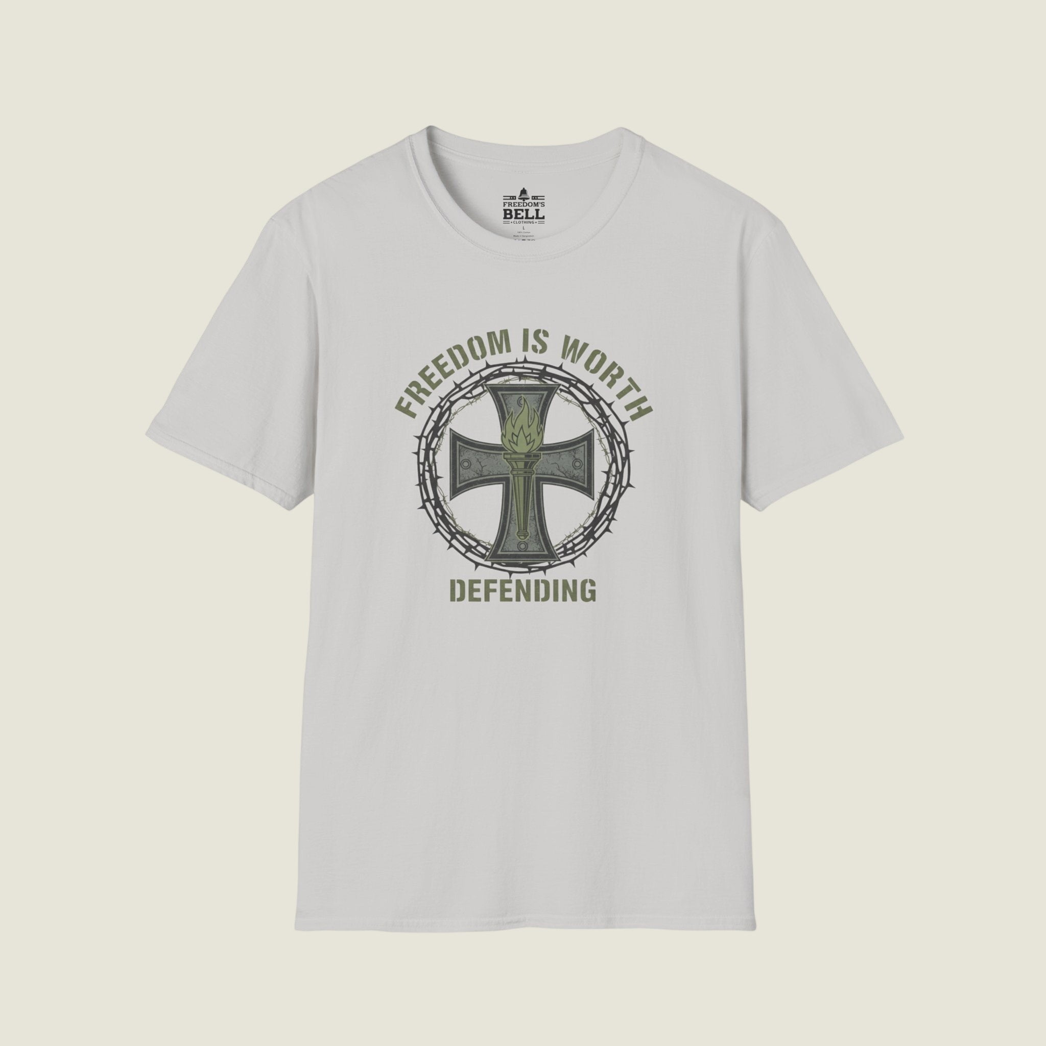 Freedom Is Worth Defending – Warrior Cross Patriotic T-Shirt